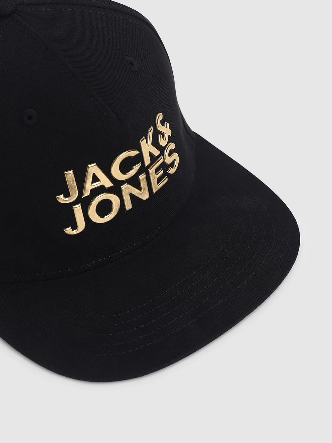 Black Logo Print Cap - Image 4