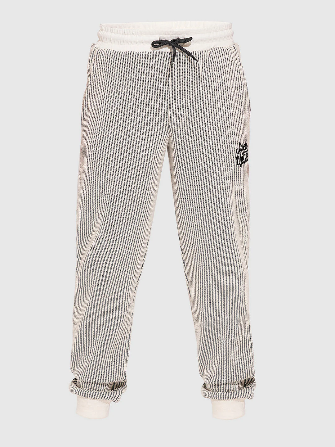 Boys White Striped Co-ord Set Sweatpants - Image 7