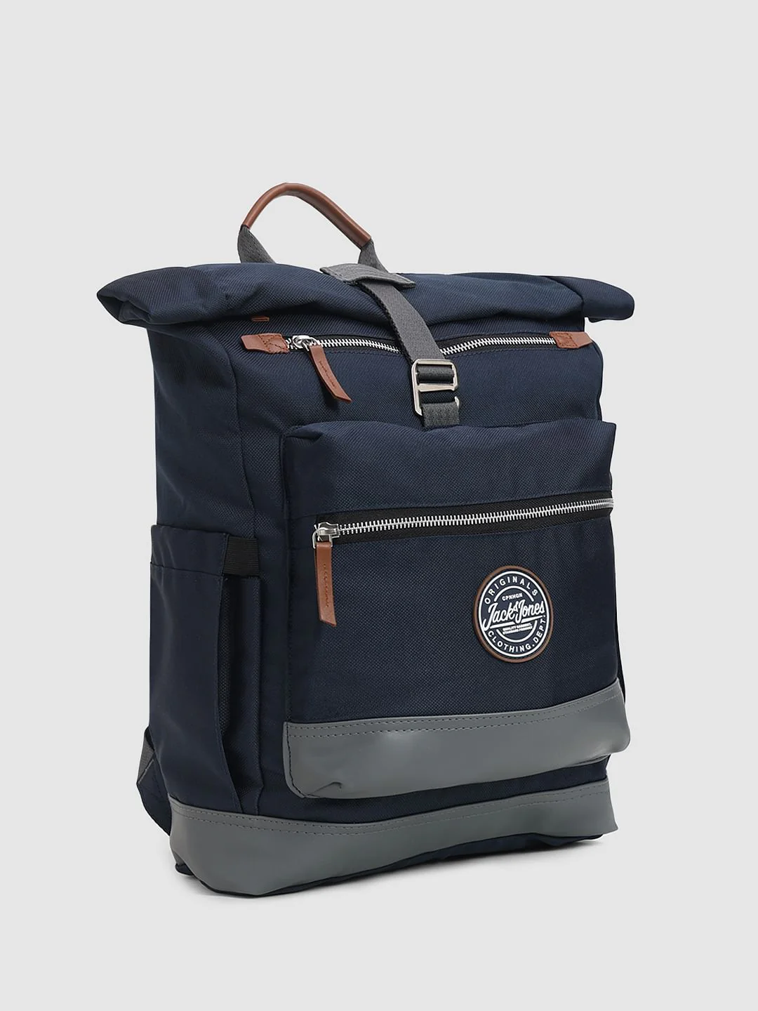 Navy Blue Roll Top Backpack - Image 2