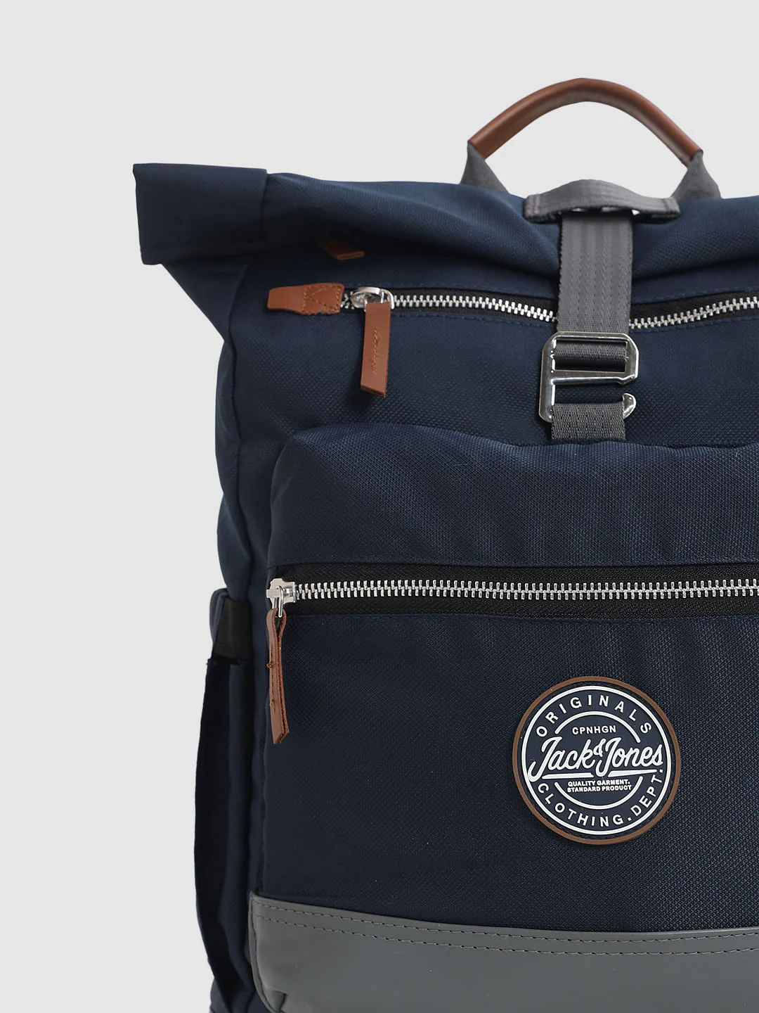 Navy Blue Roll Top Backpack - Image 5