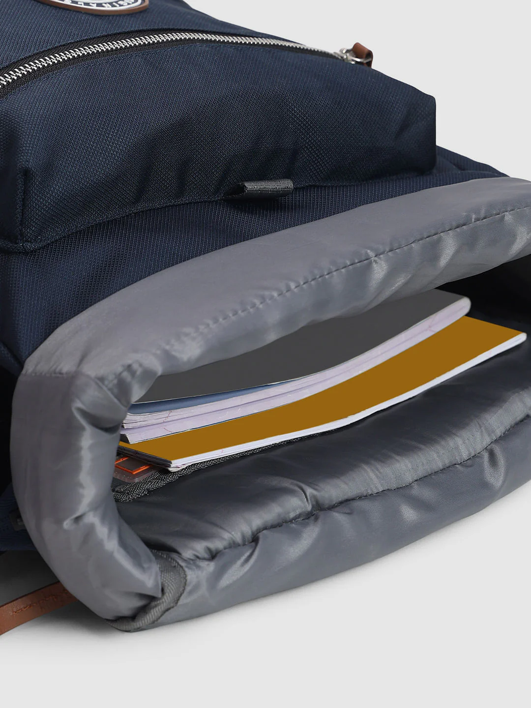 Navy Blue Roll Top Backpack - Image 8