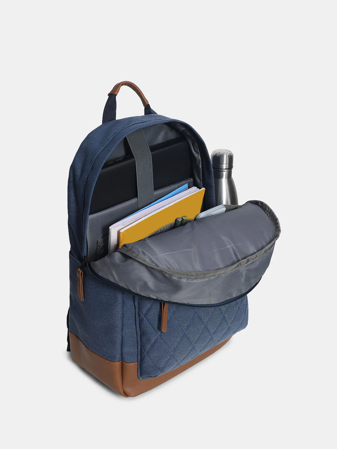 Blue Faded Denim Backpack - Image 8