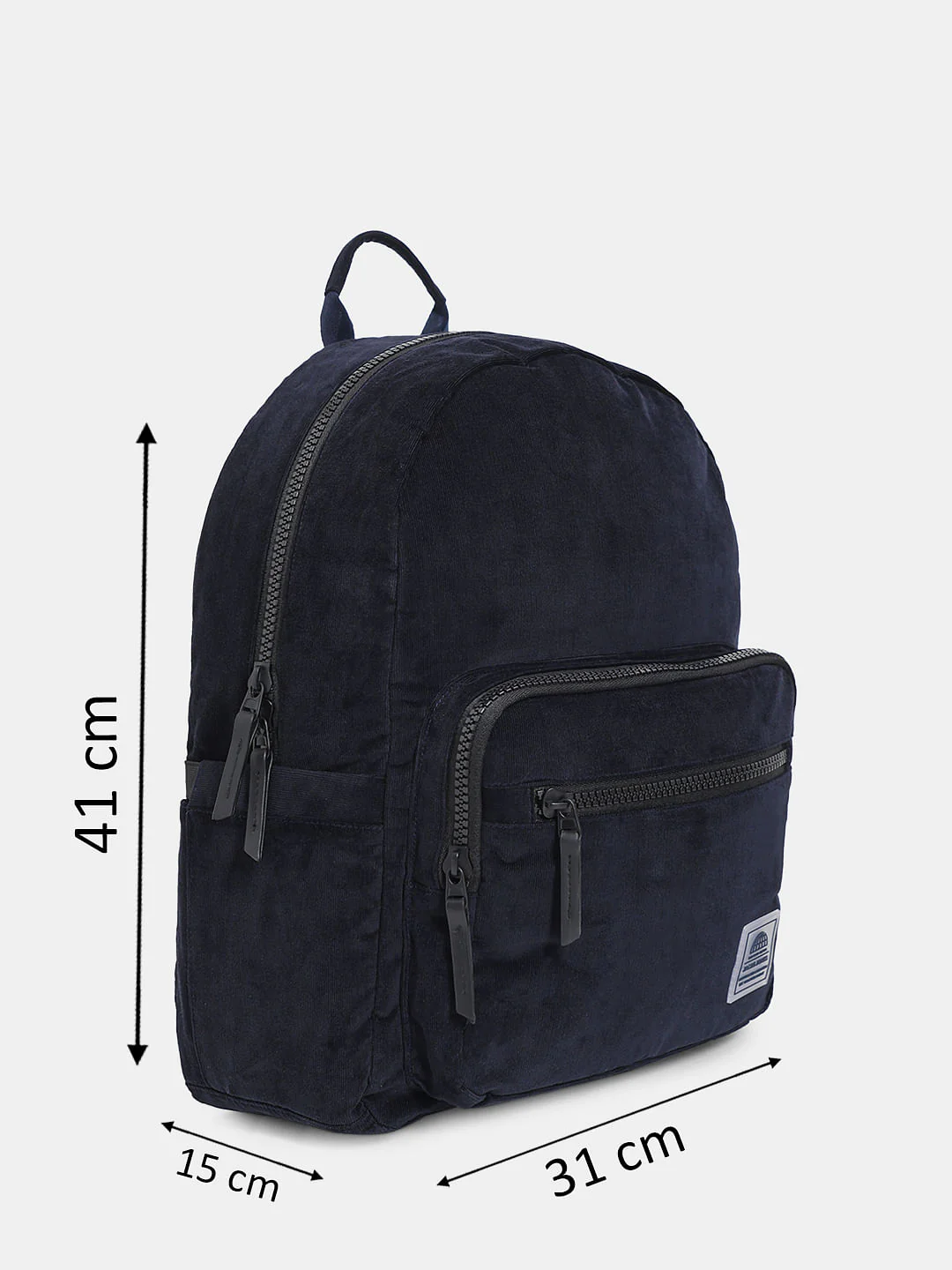 Navy Blue Corduroy Backpack - Image 9