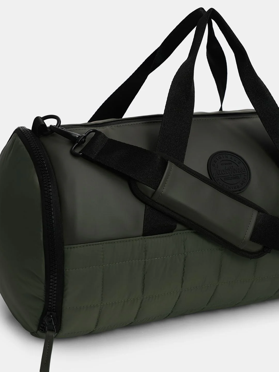 Olive Green Quilted Duffle Bag - Image 4