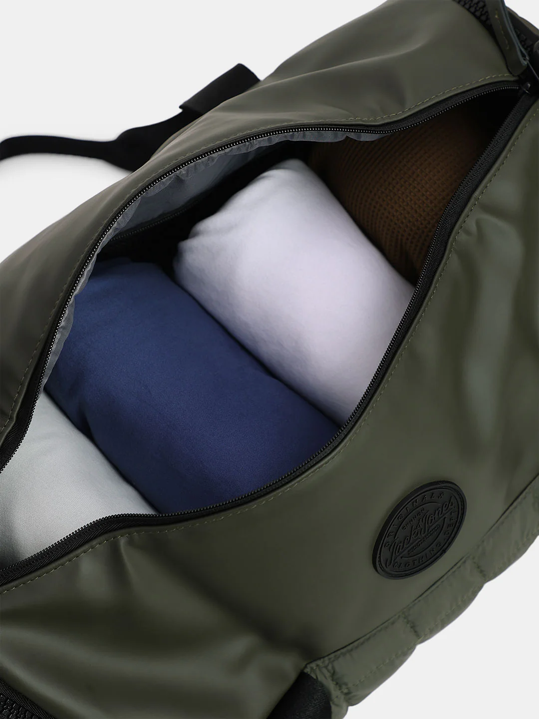 Olive Green Quilted Duffle Bag - Image 6