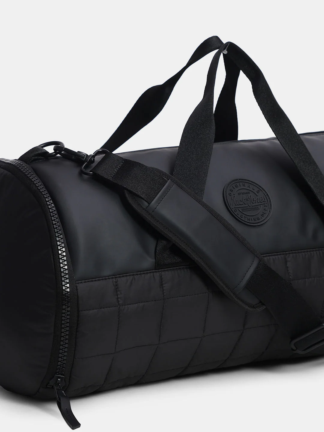 Black Quilted Duffle Bag - Image 4