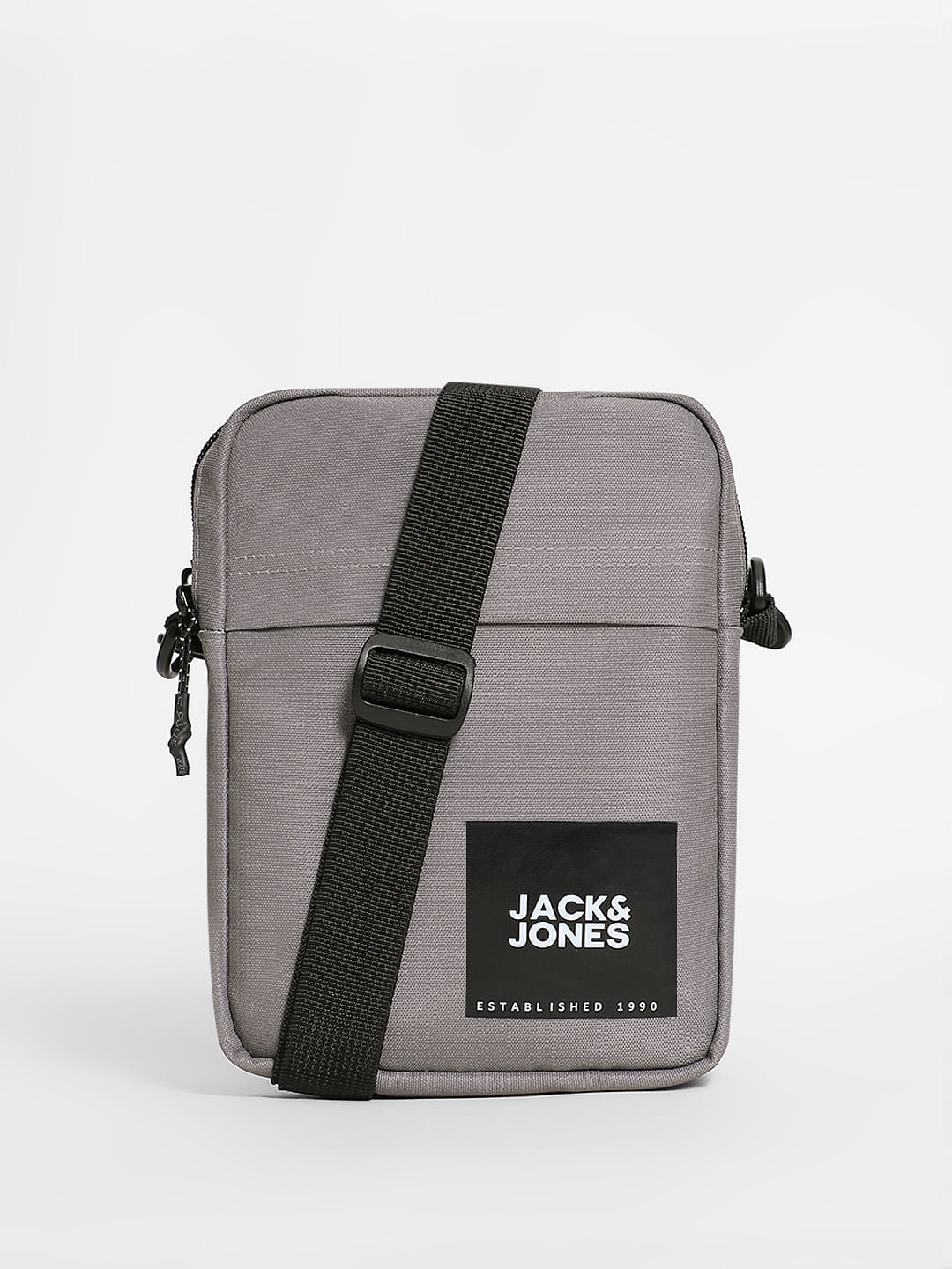 Grey Logo Print Small Sling Bag