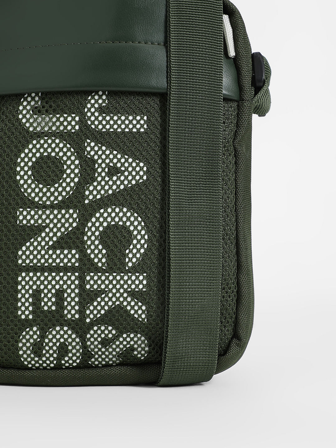 Green Logo Print Sling Bag - Image 4