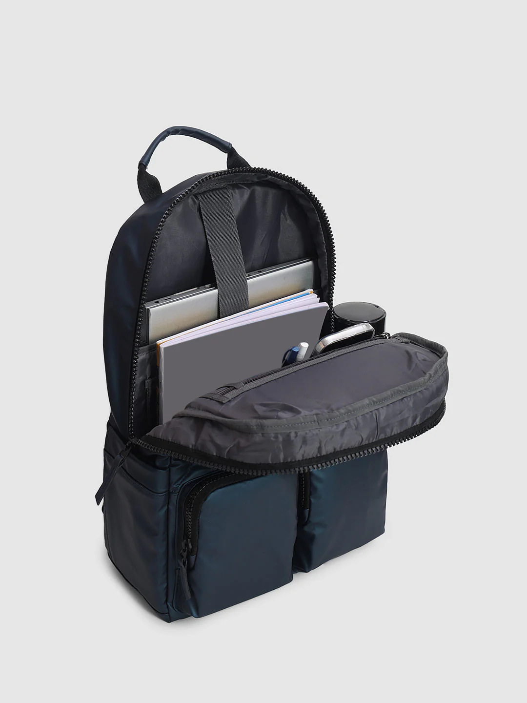 Navy Blue Premium Quilted Backpack - Image 8