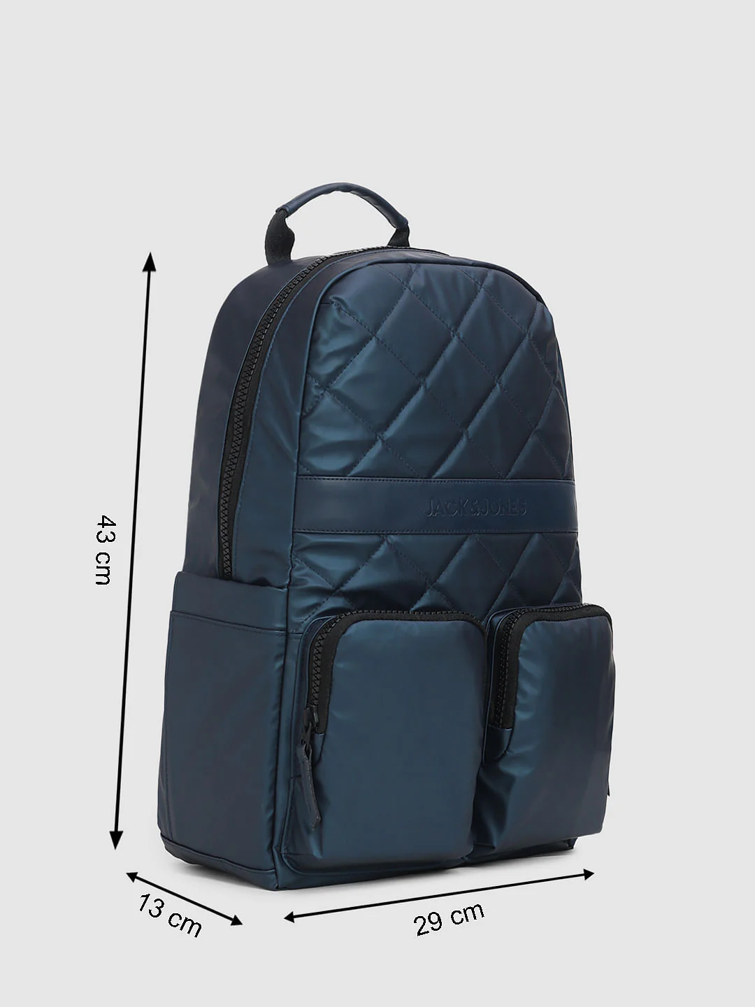 Navy Blue Premium Quilted Backpack - Image 9
