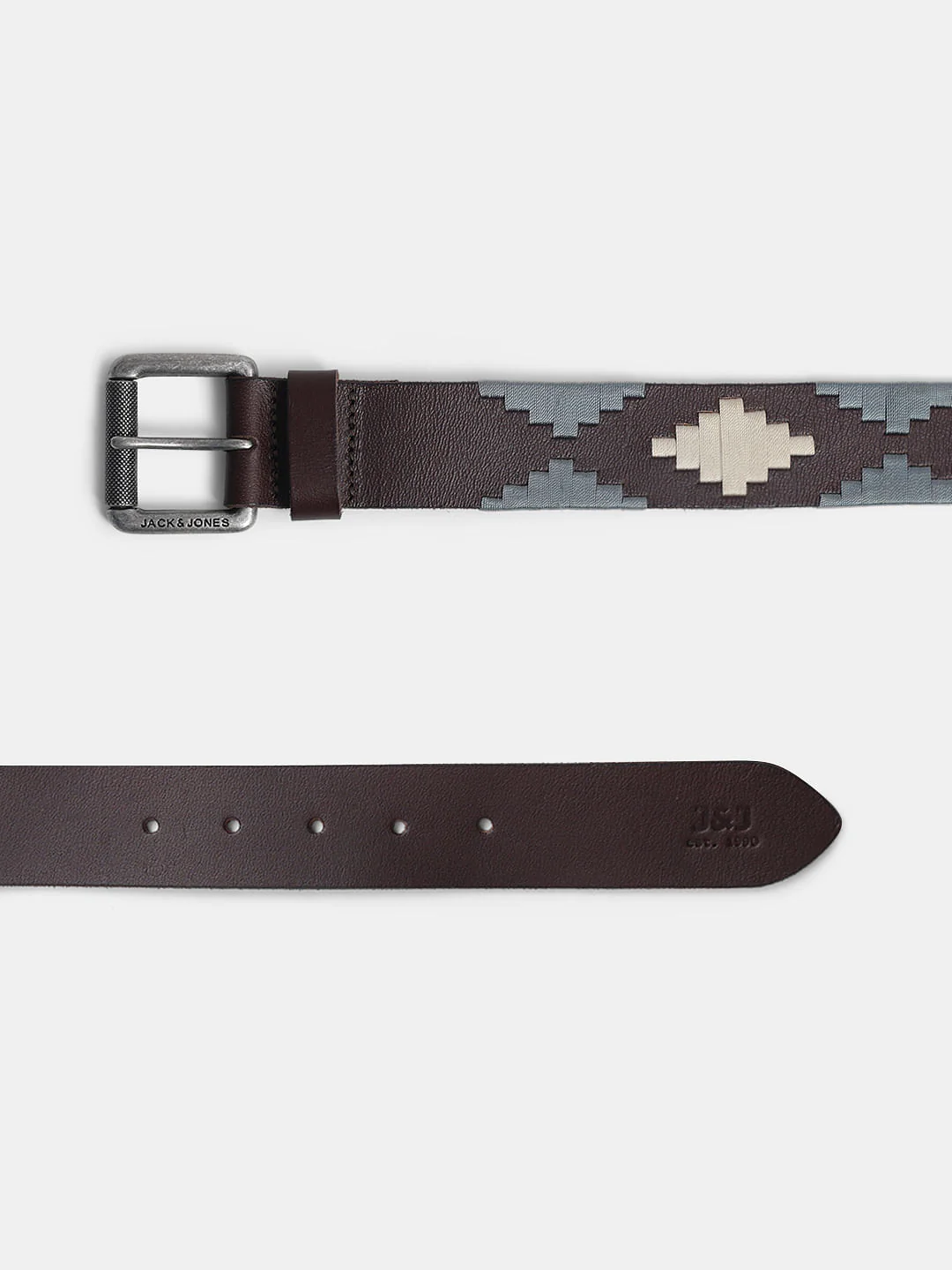 Dark Brown Woven Leather Belt - Image 3