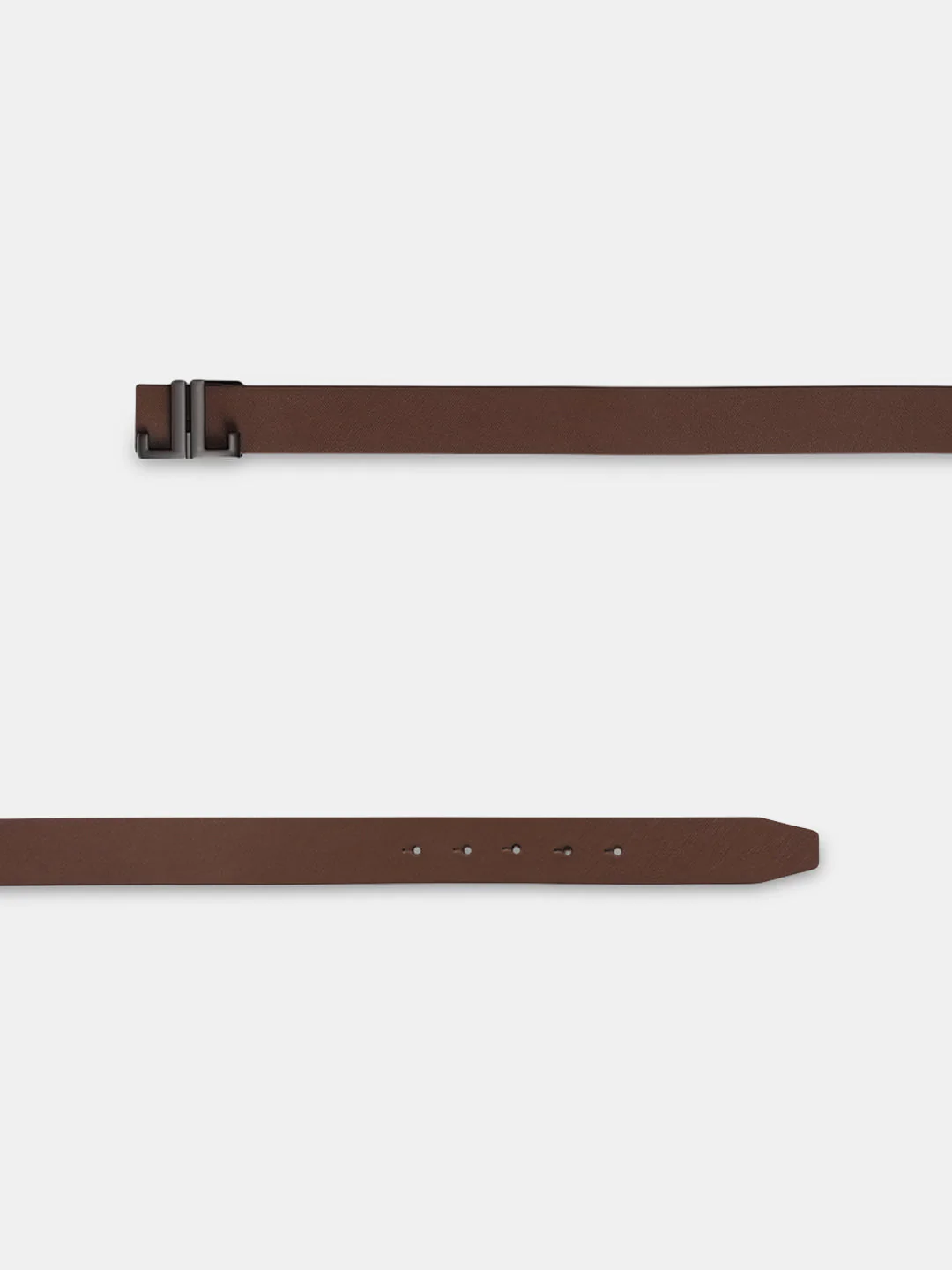 Reversible Leather Belt - Brown - Image 3