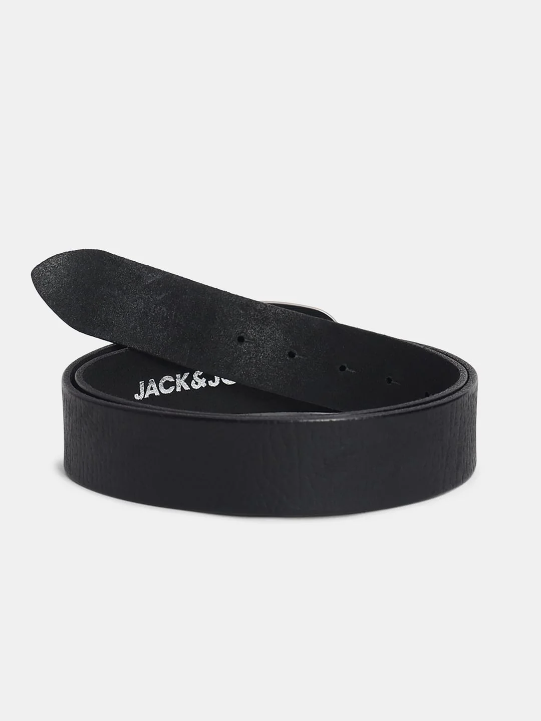 Black Vintage Plate Buckle Leather Belt - Image 2