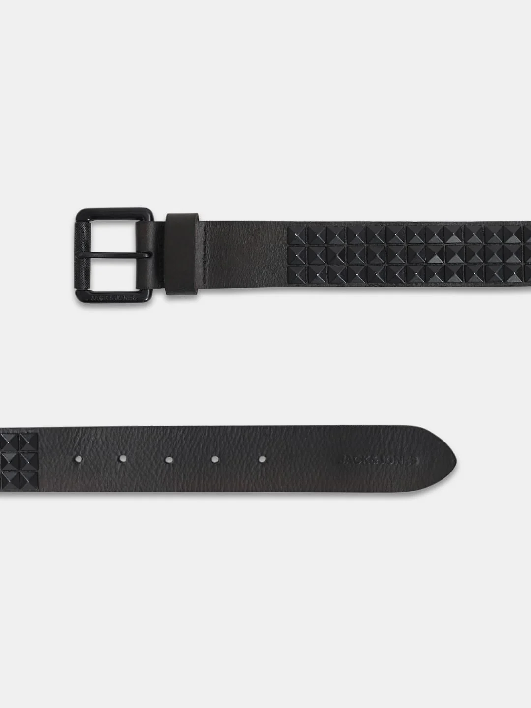 Black Studded Leather Belt - Image 3