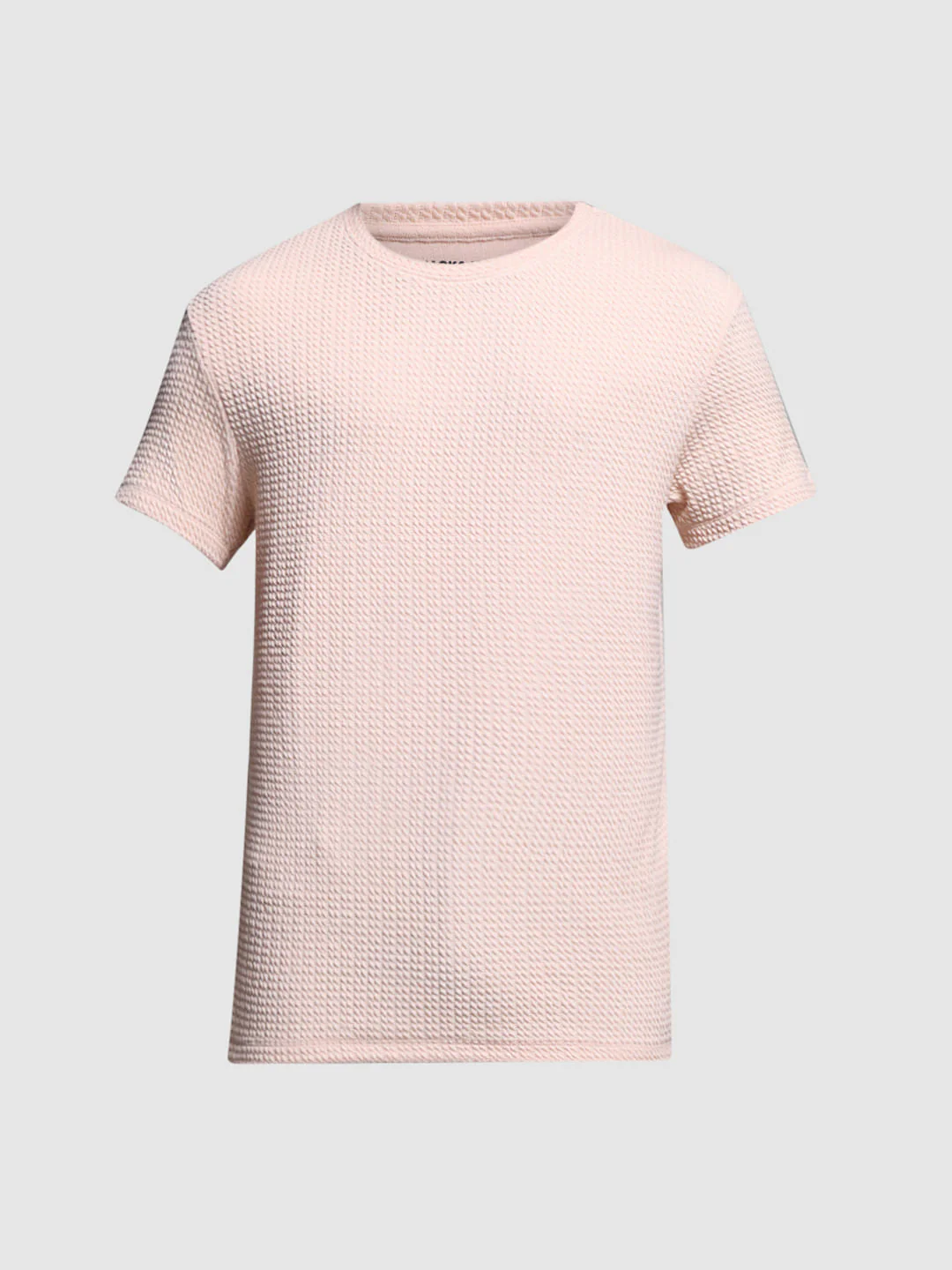 Pink Jacquard Crew Neck T-shirt - Image 7