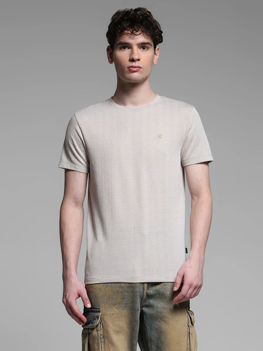 BEIGE PRINTED T-SHIRT - Image 2