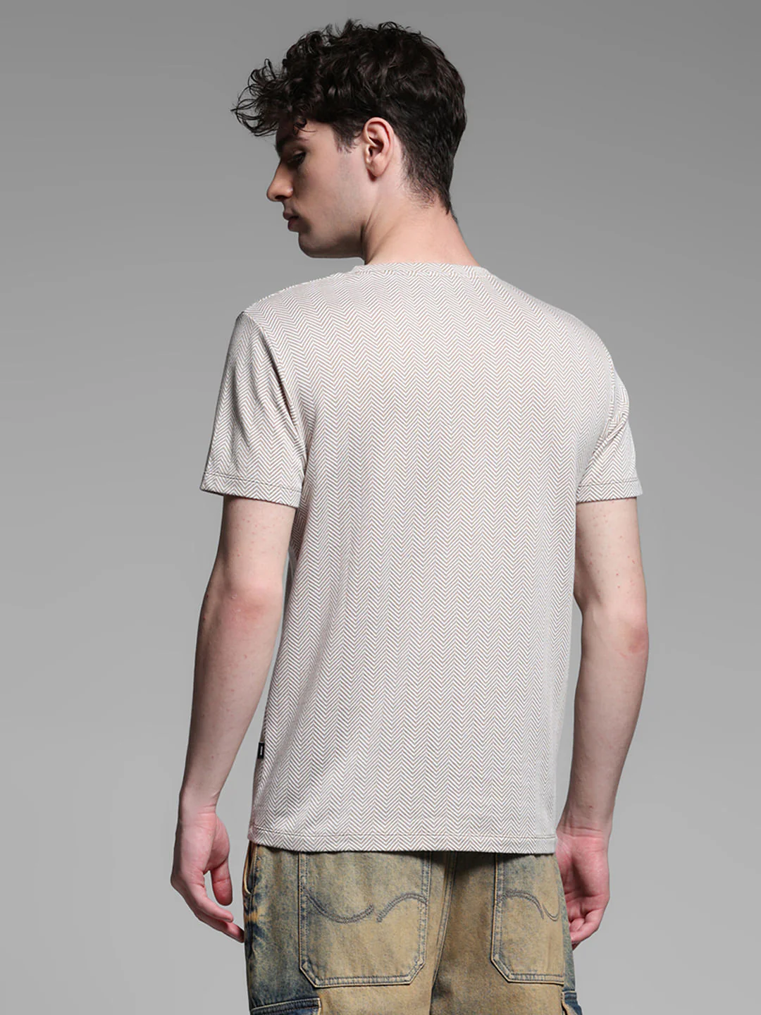 BEIGE PRINTED T-SHIRT - Image 4