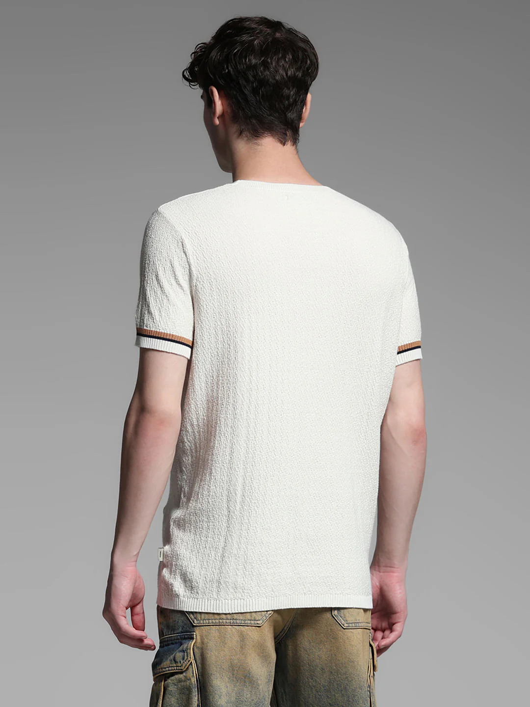 White Knitted Crew Neck Pullover - Image 4