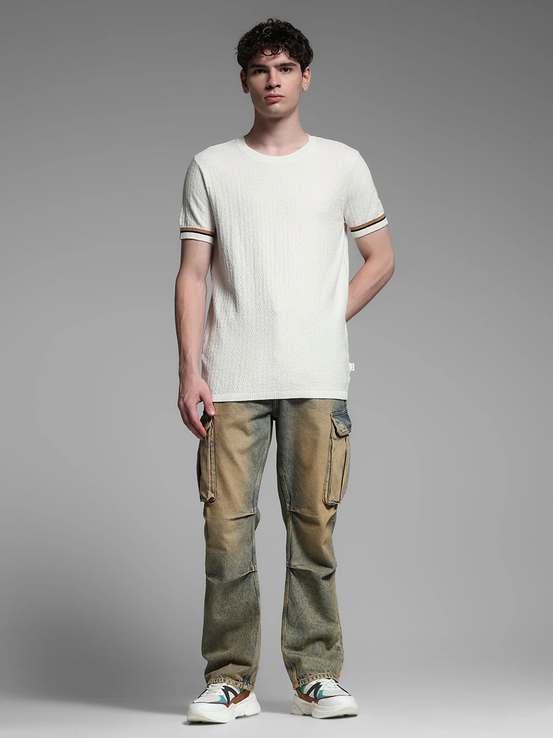 White Knitted Crew Neck Pullover - Image 6