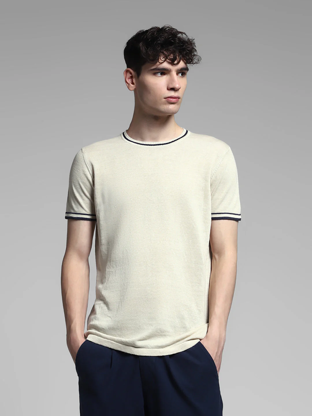 Crew Neck Knitted Pullover
