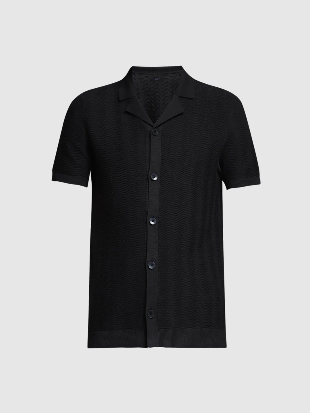Black Front Open Knit Polo - Image 7