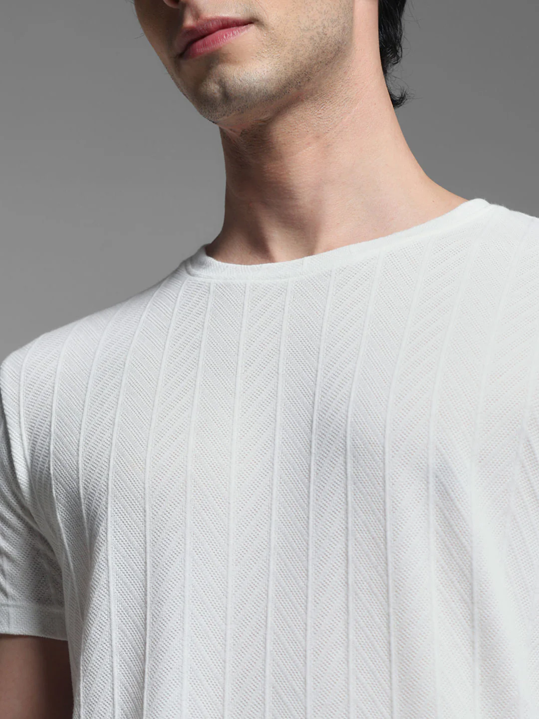 WHITE CREW NECK T-SHIRT - Image 5