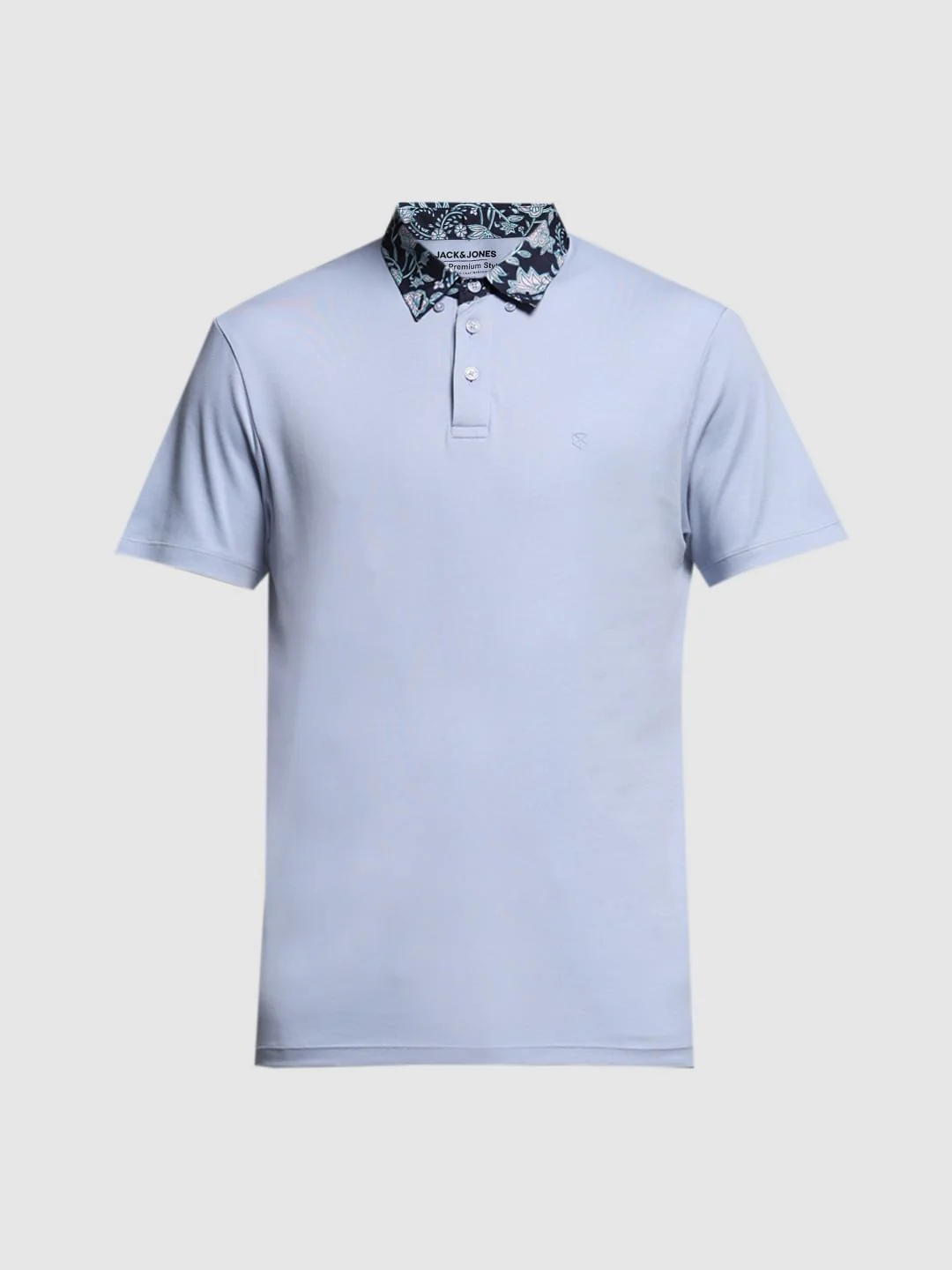 Blue Contrast Collar Band Polo - Image 7