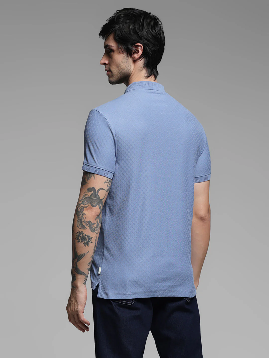 BLUE COTTON POLO - Image 4