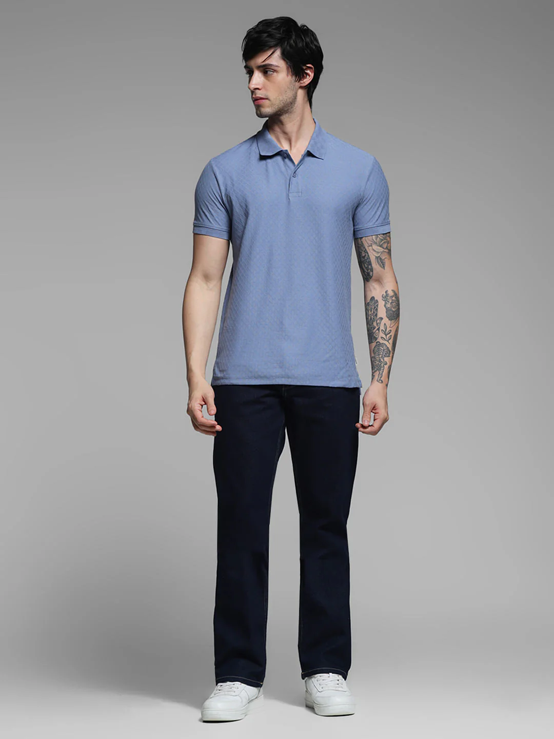 BLUE COTTON POLO - Image 6