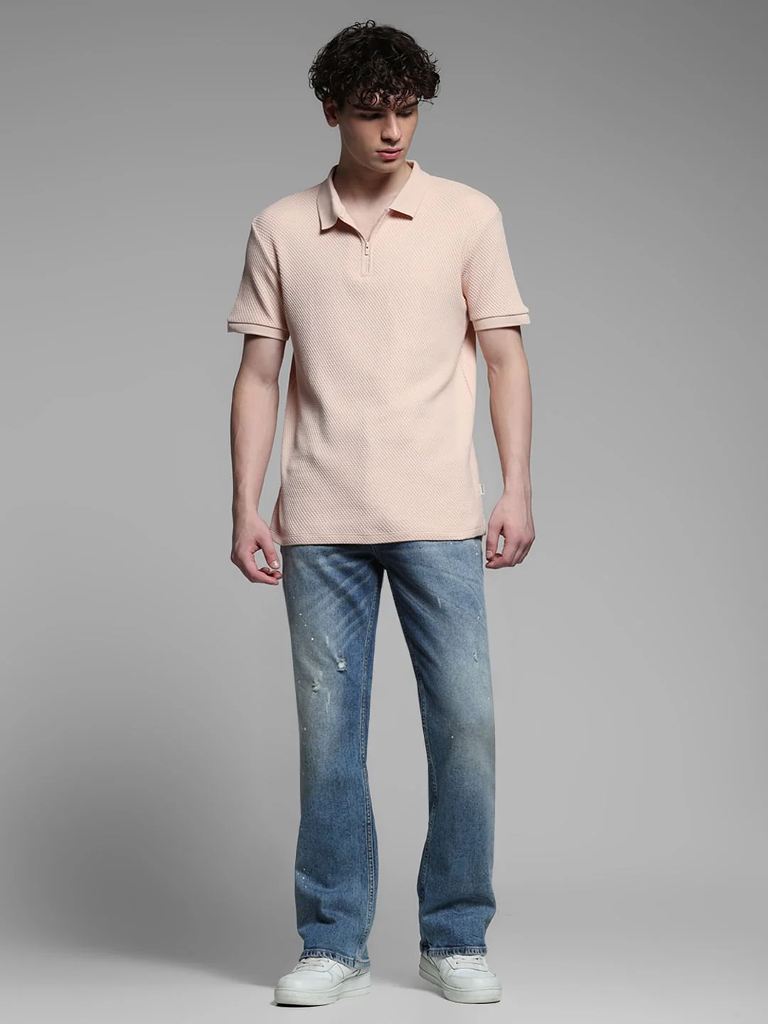 Pink Jacquard Cotton Polo - Image 6