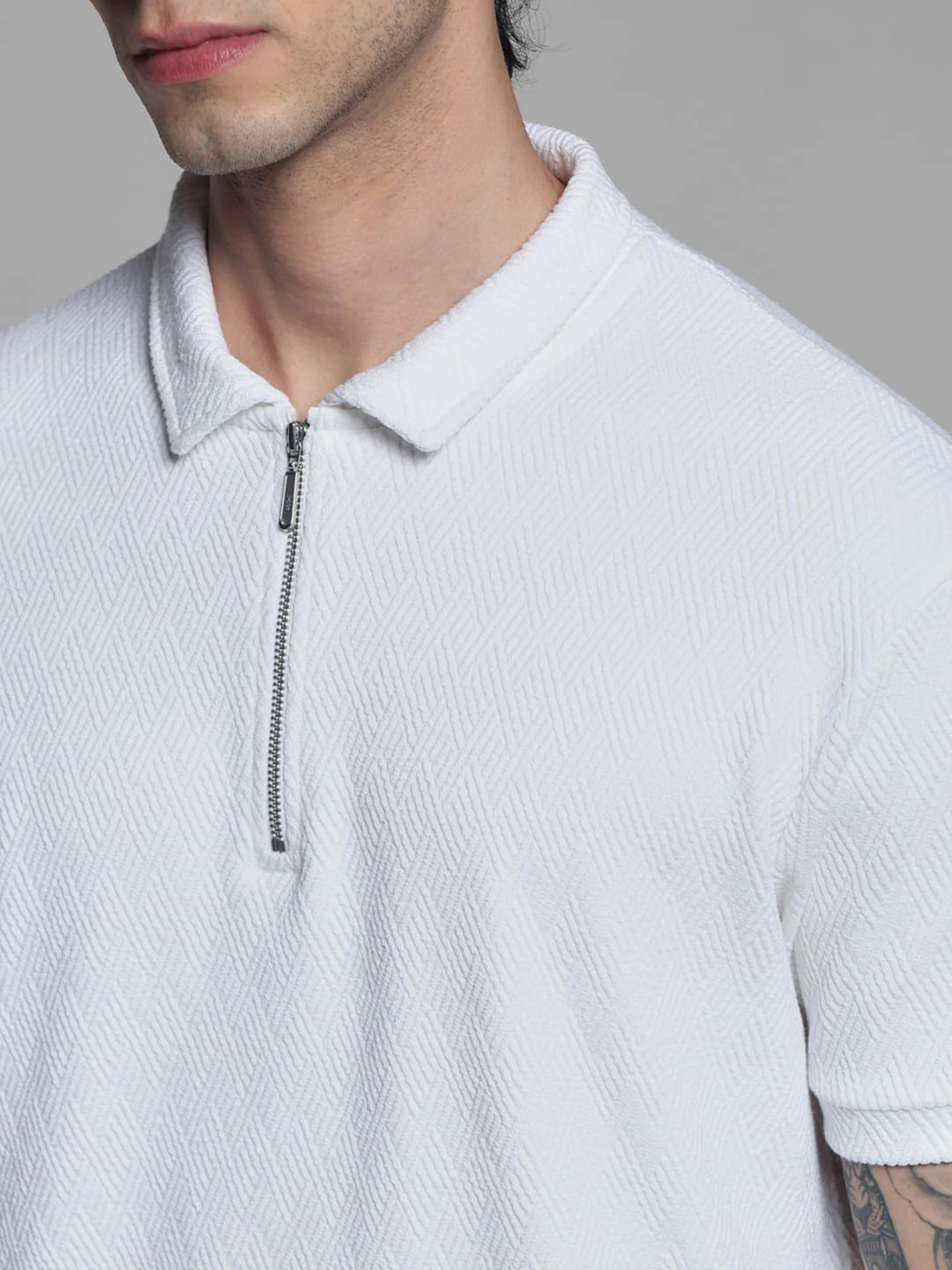 White Jacquard Polo - Image 5