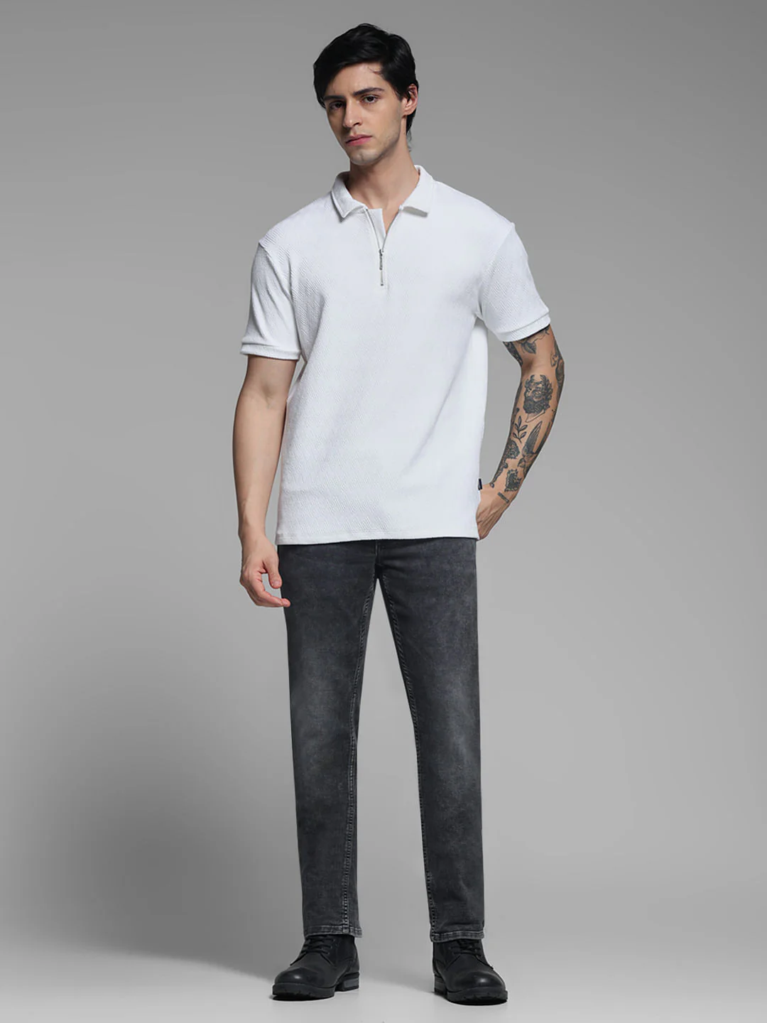 White Jacquard Polo - Image 6