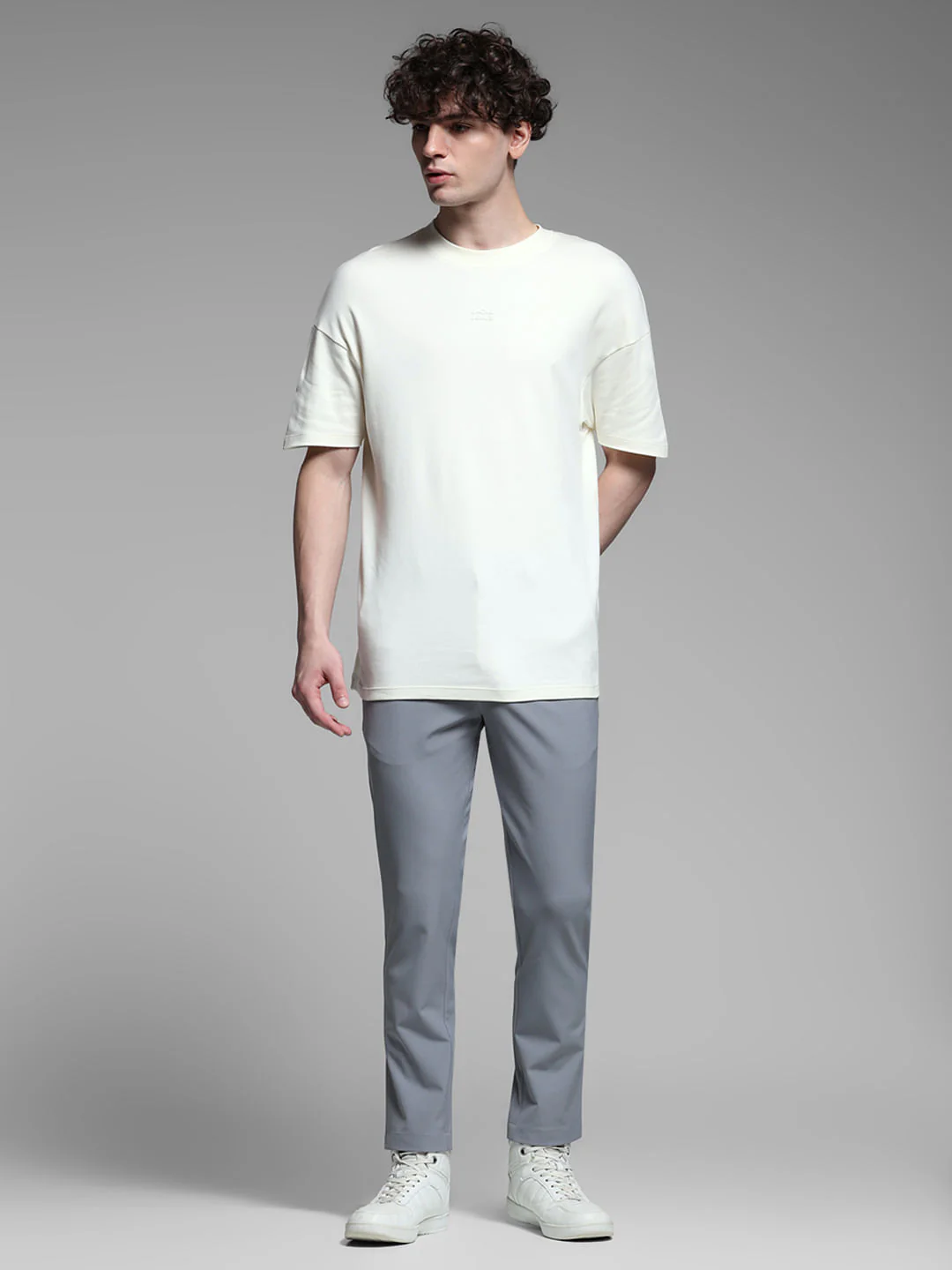 Light Grey Low Rise Stretch Trousers - Image 6