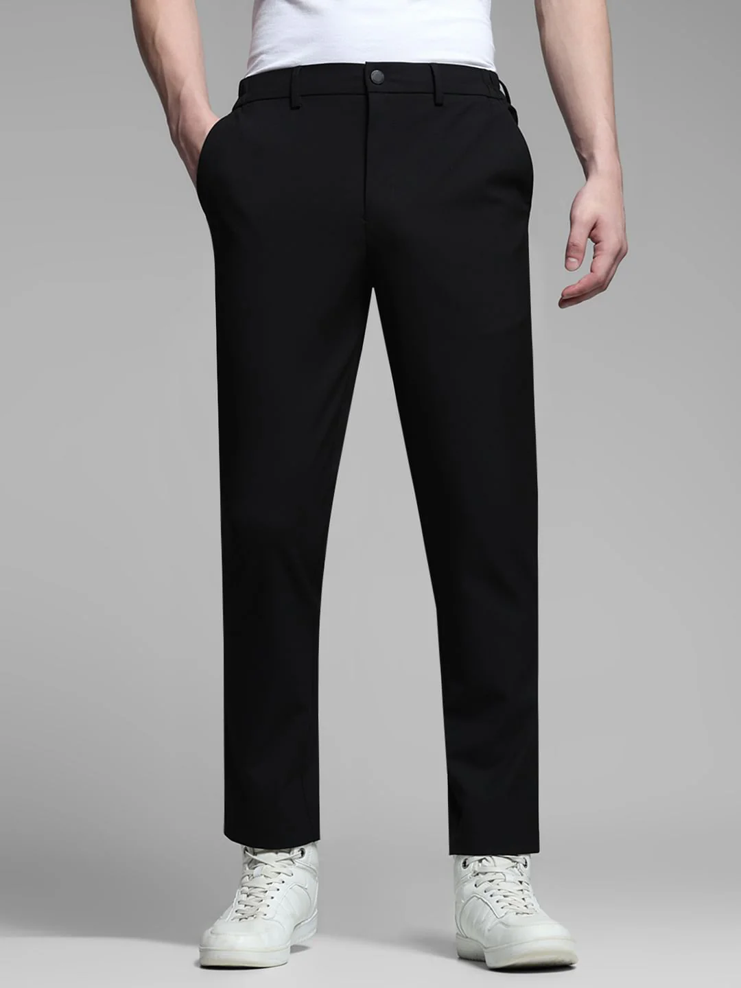 Black Low Rise Stretch Trousers