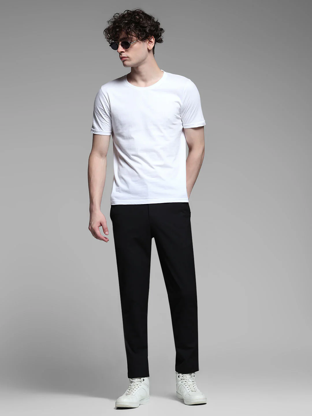 Black Low Rise Stretch Trousers - Image 6