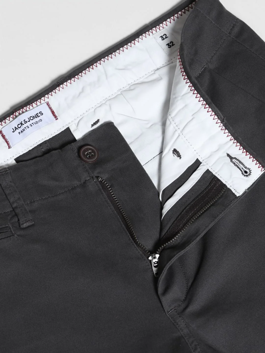 Dark Grey Low Rise Casual Pants - Image 5