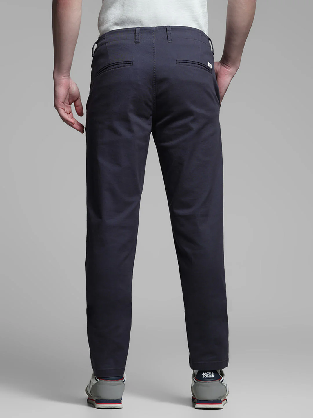 Navy Blue Mid Rise Chino Pants - Image 3