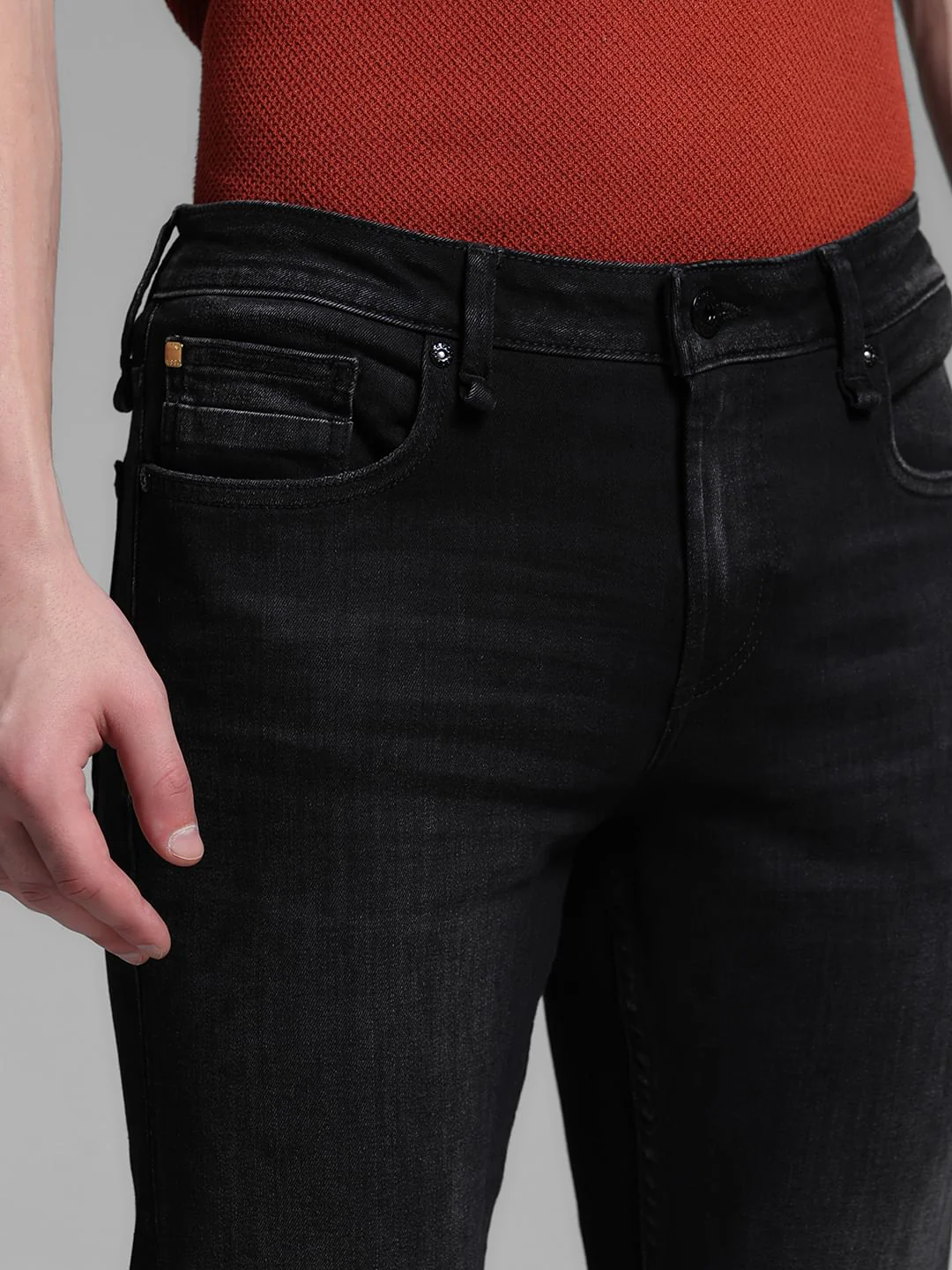 Black Low Rise Glenn Slim Fit Jeans - Image 4