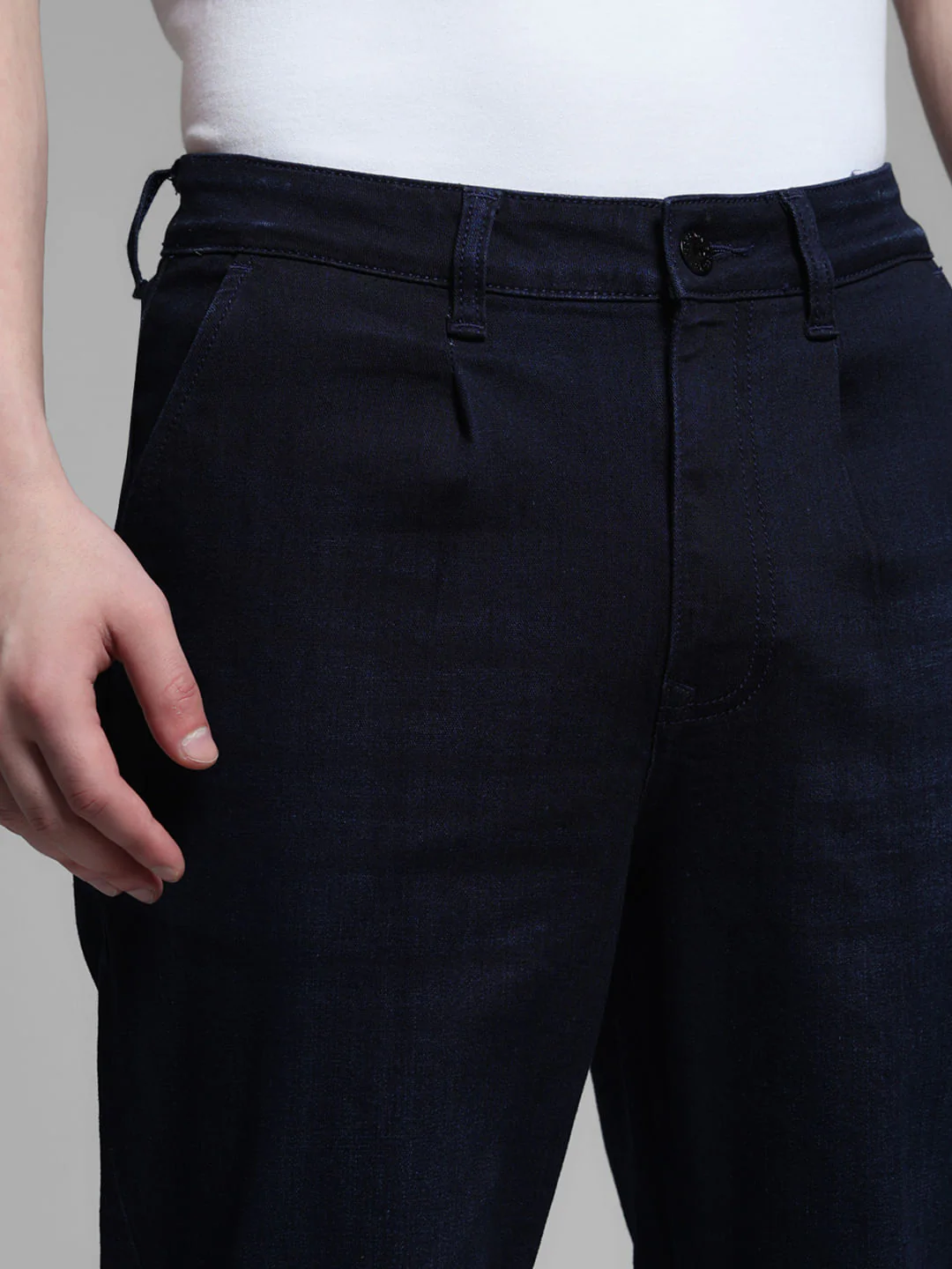 Dark Blue Low Rise Regular Fit Jeans - Image 4
