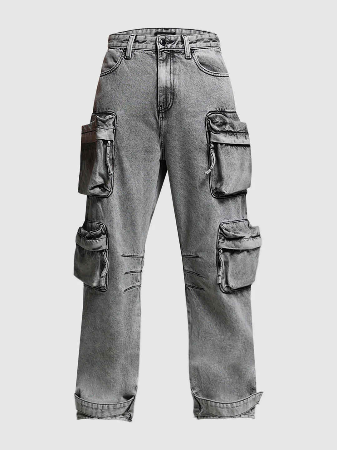 Grey High Rise Washed Dario Loose Fit Jeans - Image 7