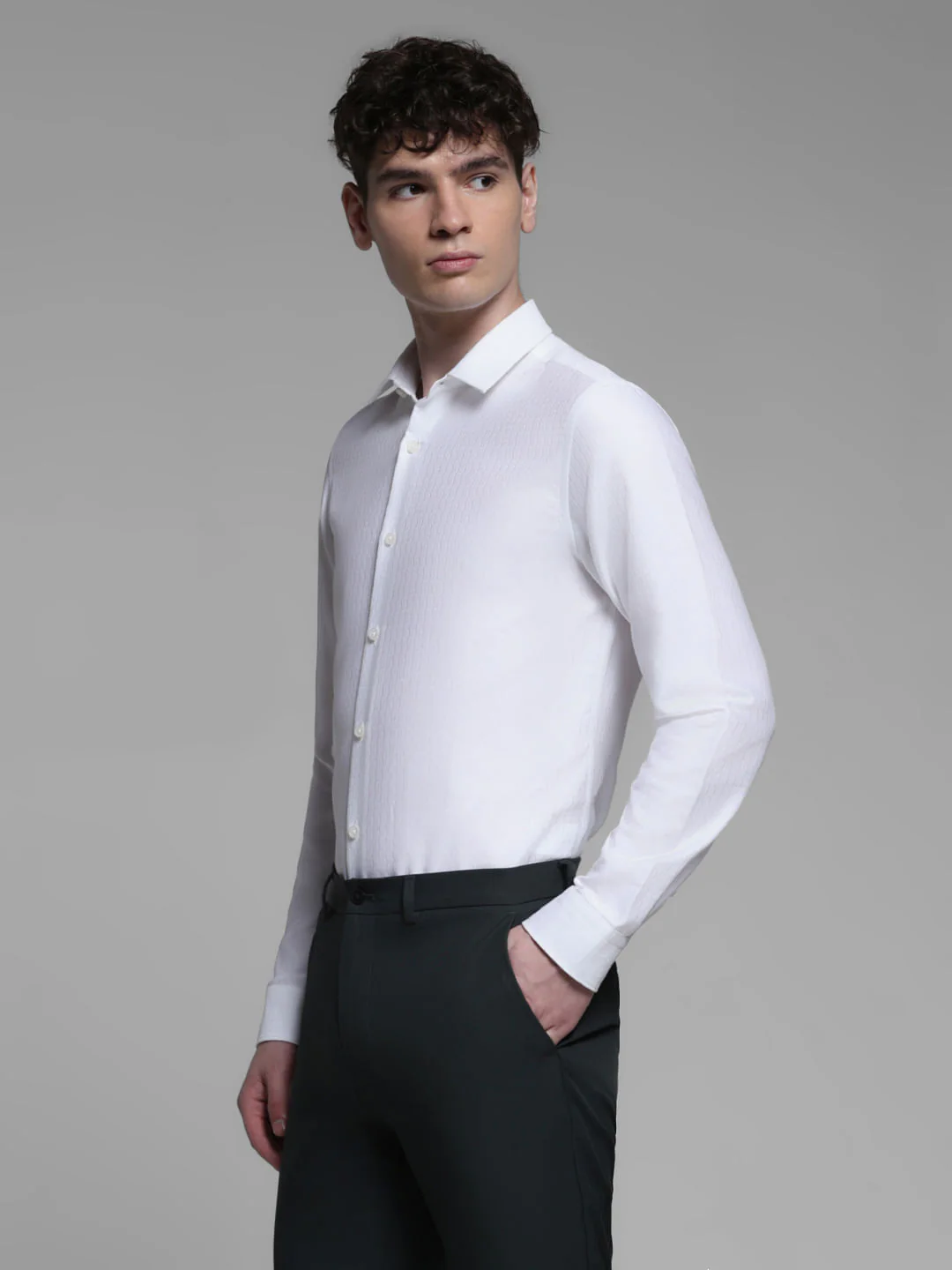 WHITE FULL SLEEVES SHIRT - Image 3