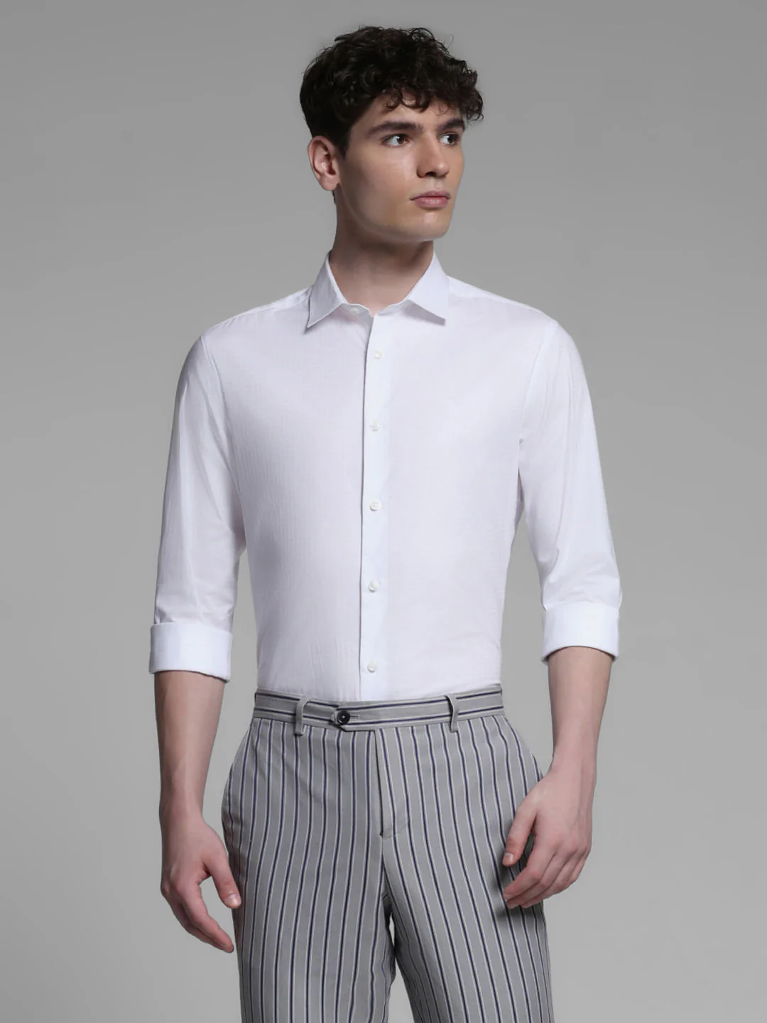 BLUE COTTON FULL SLEEVES SHIRT - Image 2