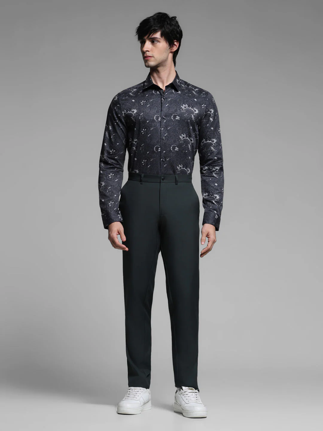 Black Printed Cotton Full Sleeves Shirt - Image 6