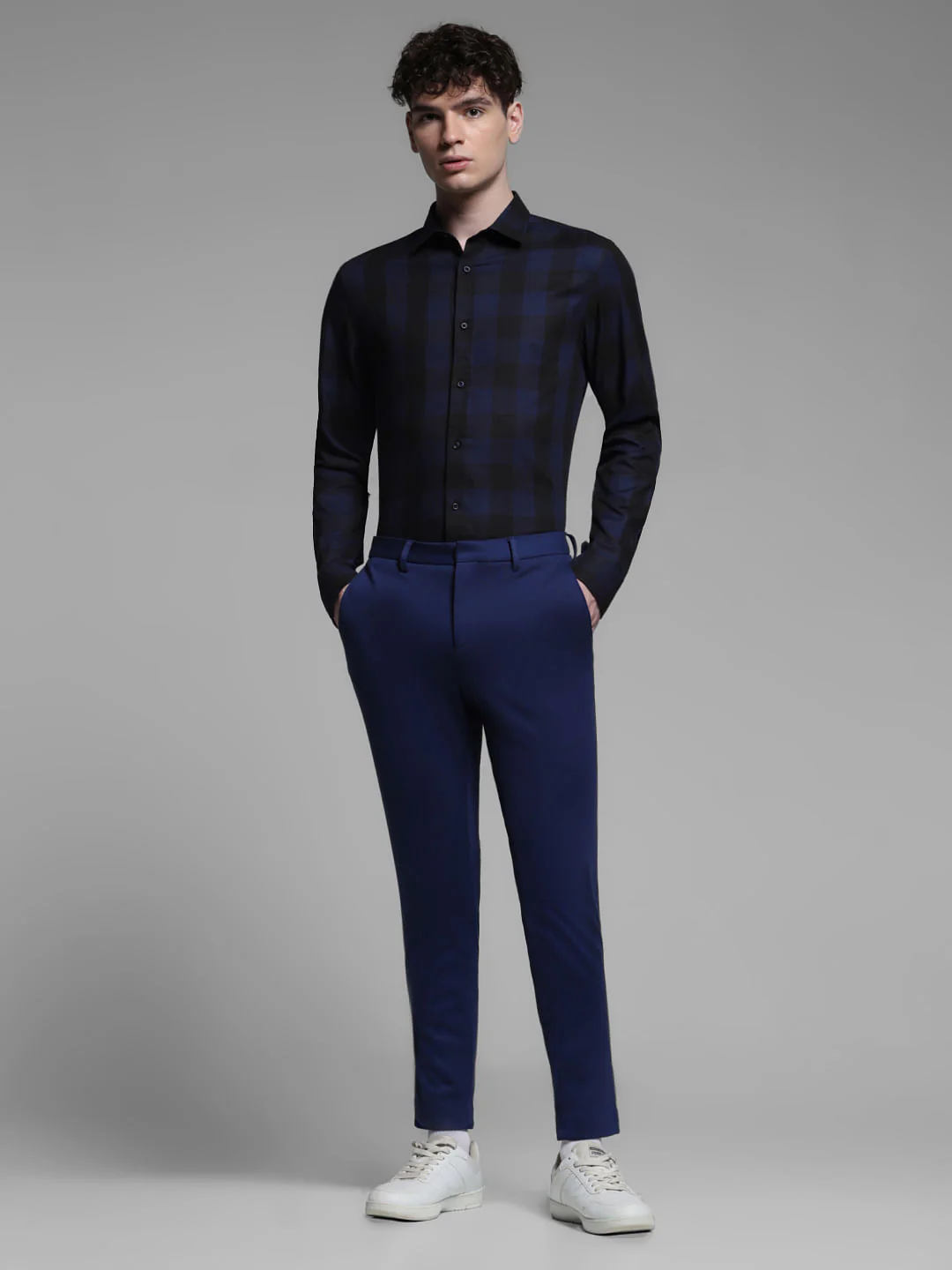 BLUE CHECK PRINT SHIRT - Image 6
