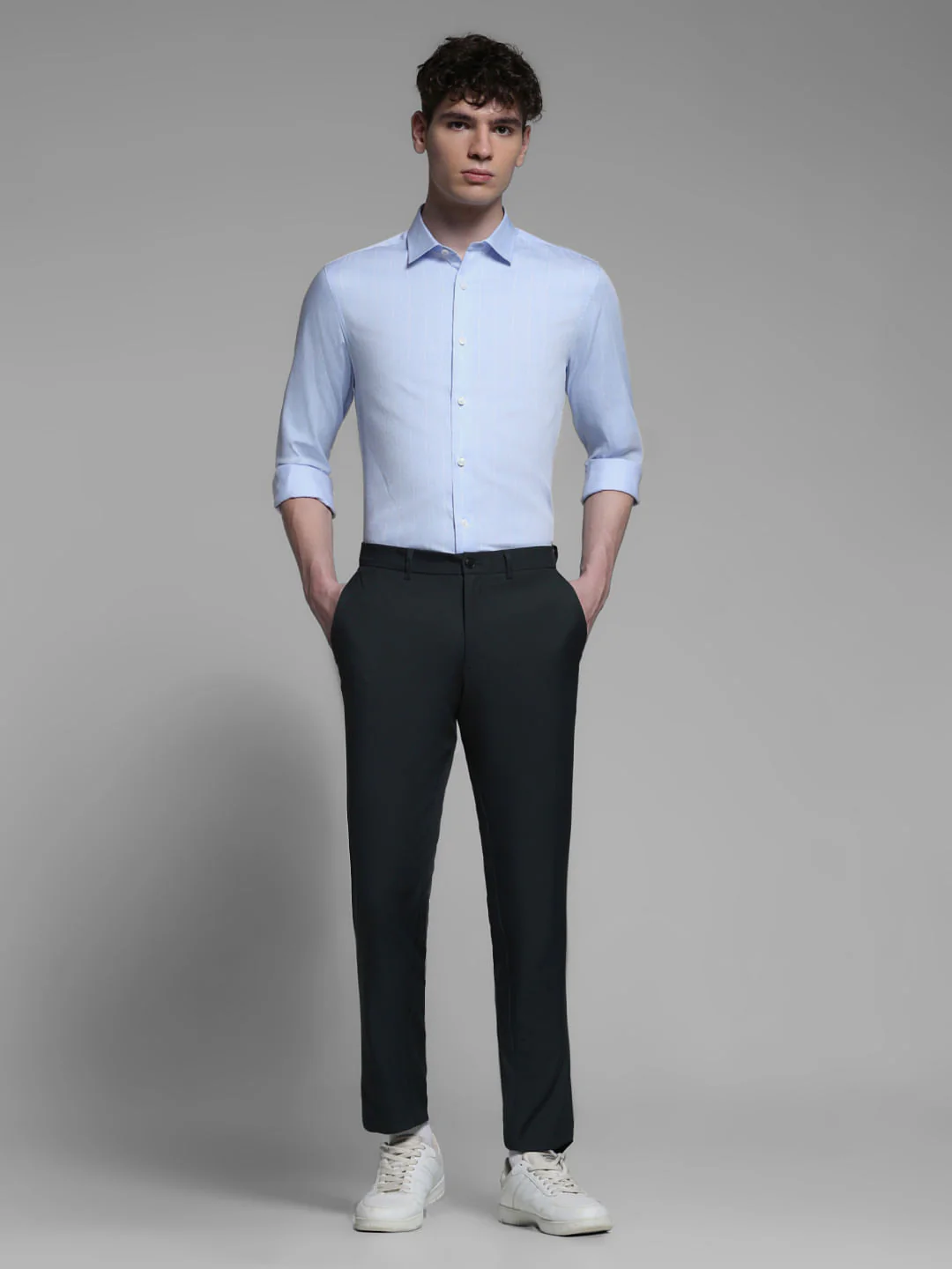 WHITE STRIPED FULL SLEEVES SHIRT - Image 6