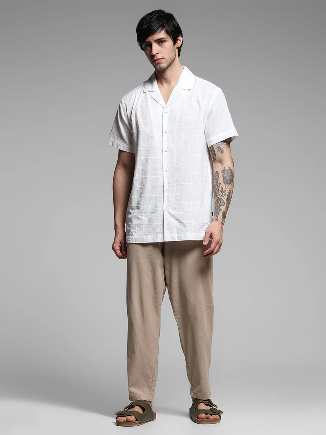 White Embroidered Resort Collar Shirt - Image 6