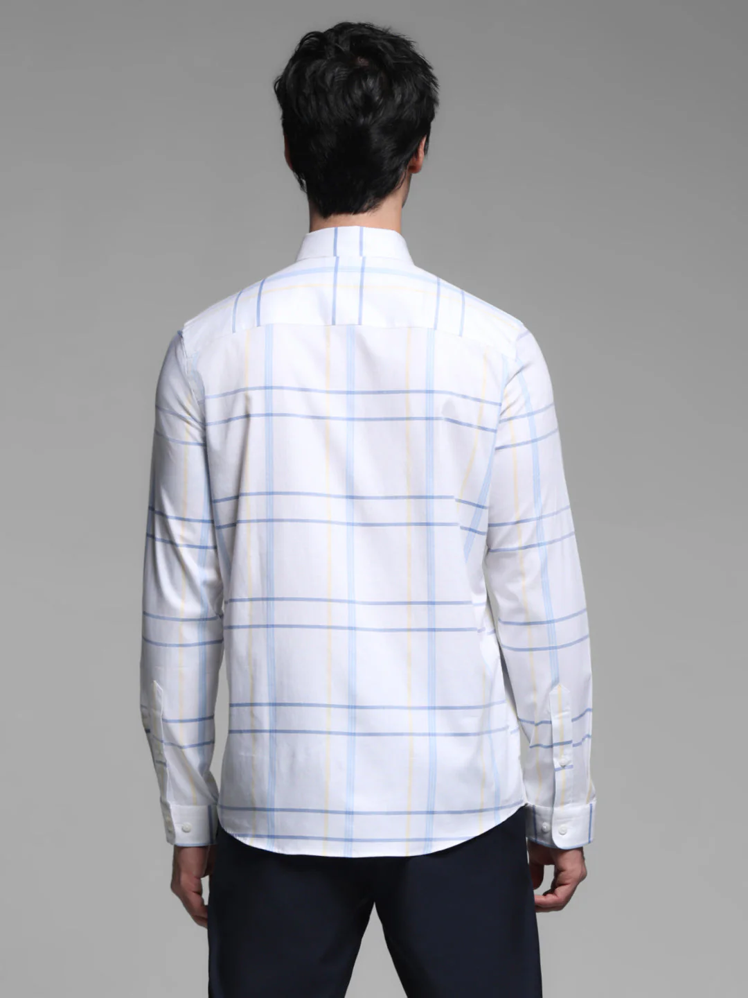 White Check Print Slim Fit Shirt - Image 9