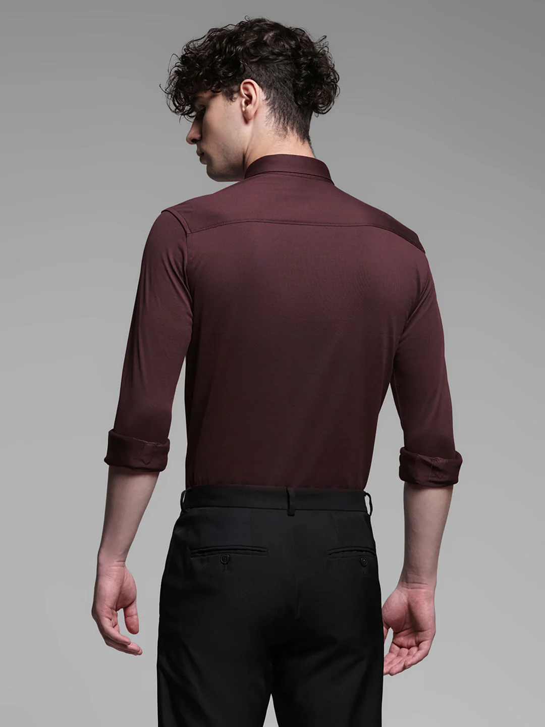 Red Knitted Full Sleeves Shirt - Image 4