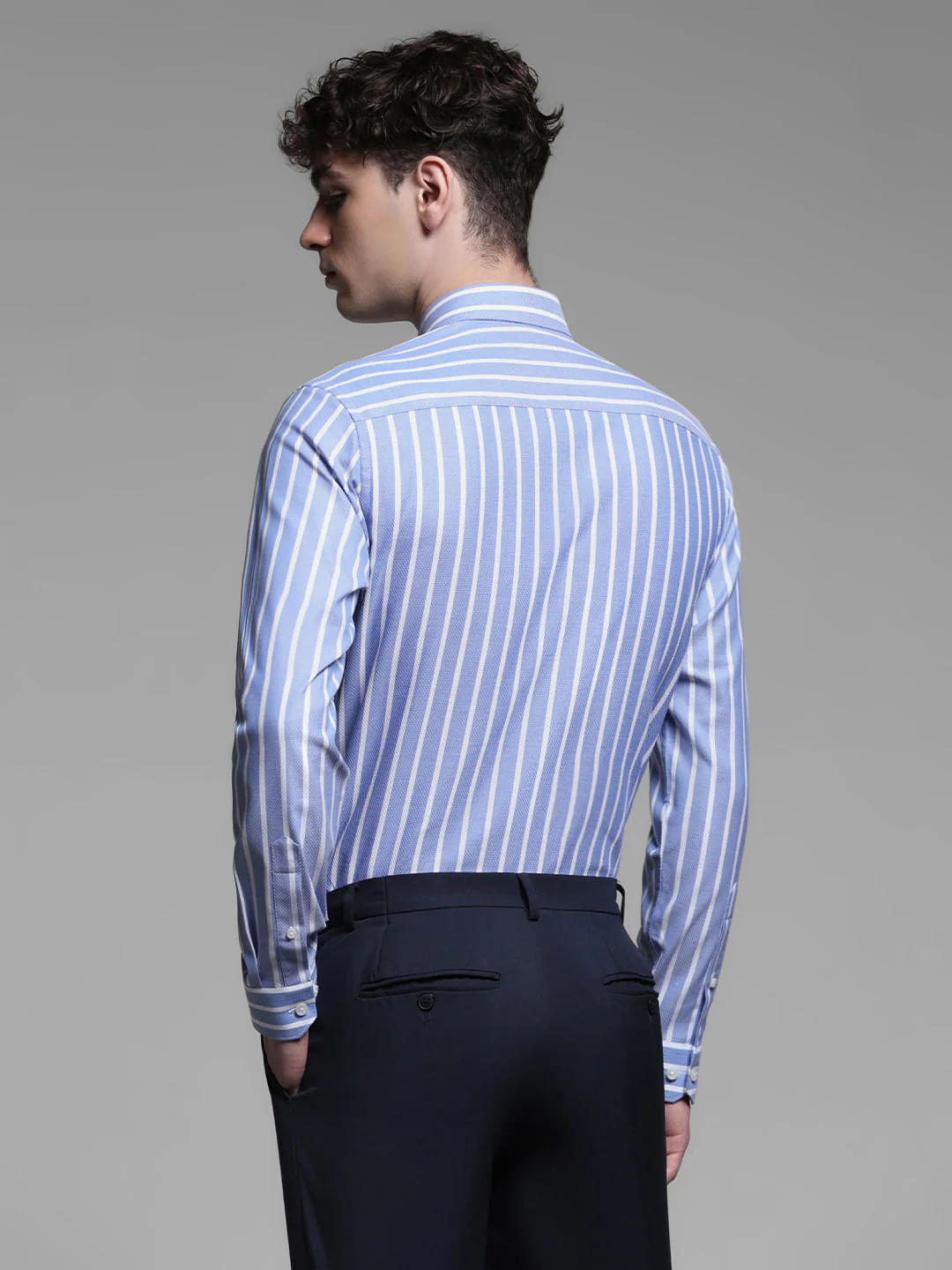 BLUE DOBBY STRIPED SHIRT - Image 4