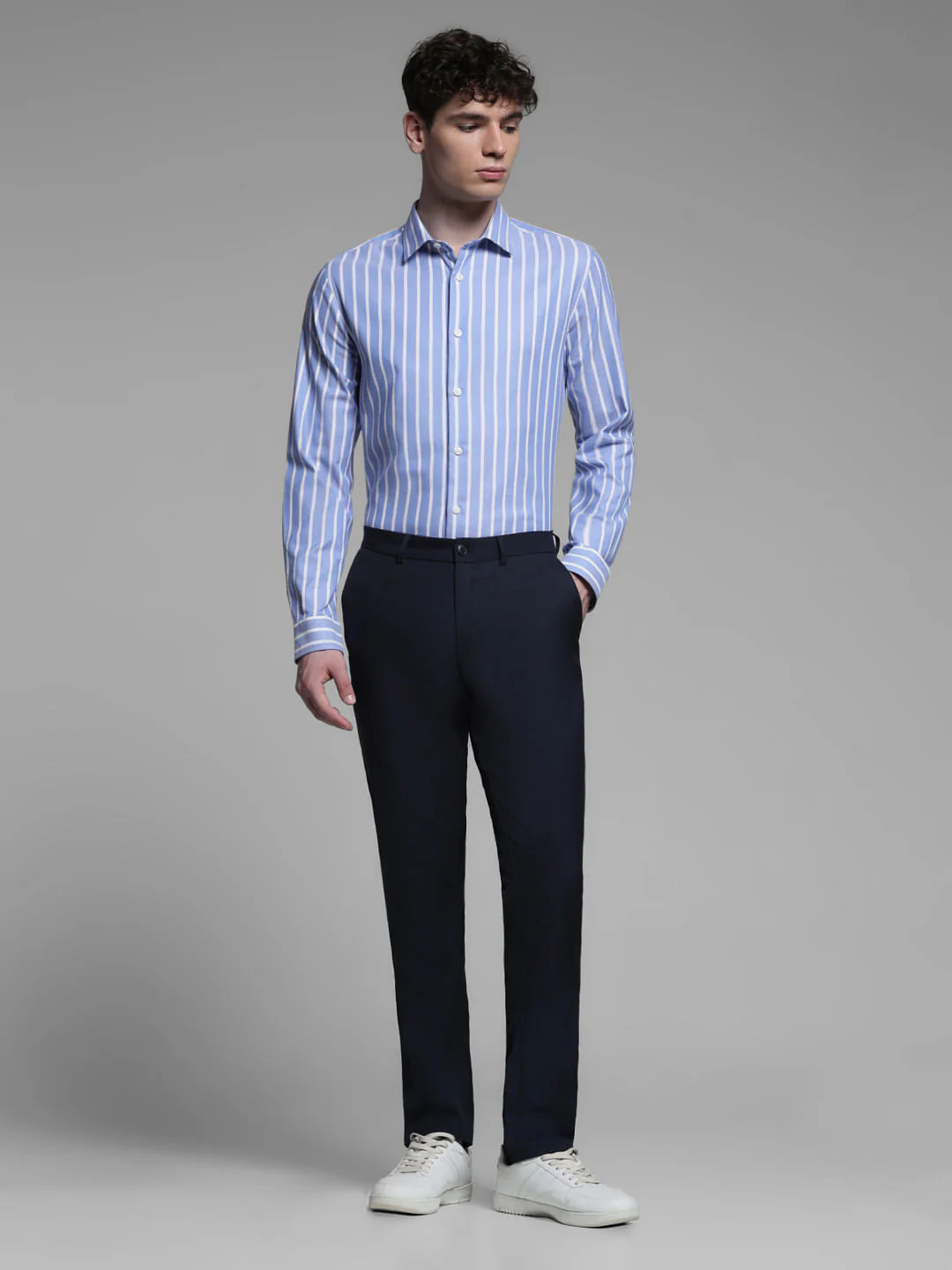 BLUE DOBBY STRIPED SHIRT - Image 6